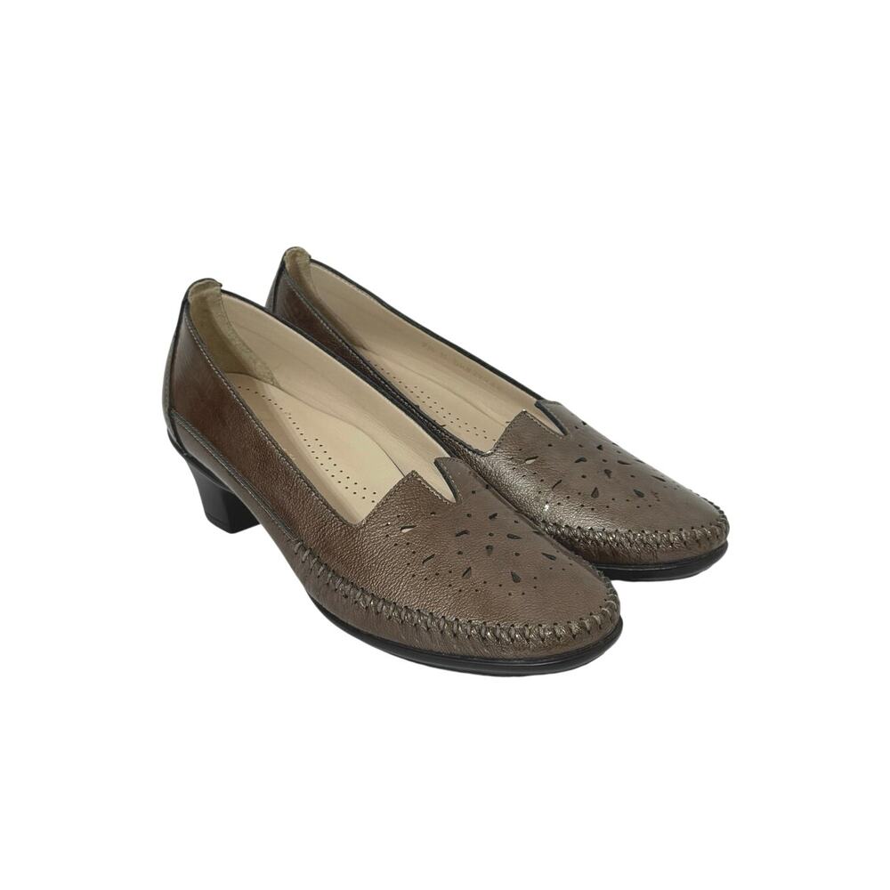 SAS Women’s Sonyo Patent Leather Slip On Heel Shoes Portobello Brown 7.5 MEDIUM